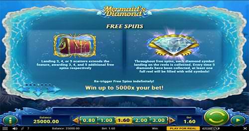 Mermaid's Diamond slot machine free spins