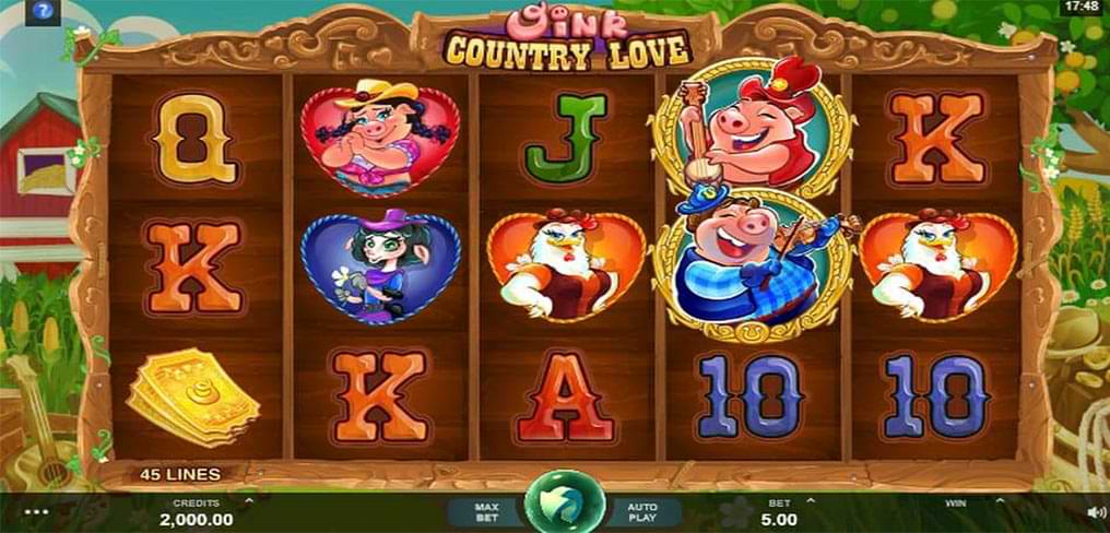Oink Country Love slot machine screenshot