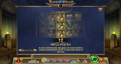 Big win on the Rise of Dead slot machine mega stacks symbols