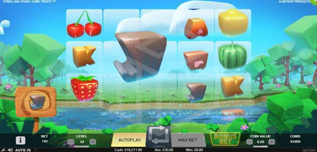 Strolling Staxx : Cubic Fruits slot machine screenshot