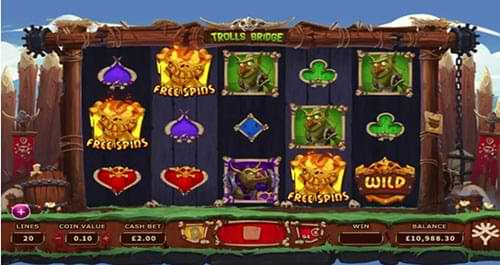 Trolls bridge slot machine free spins