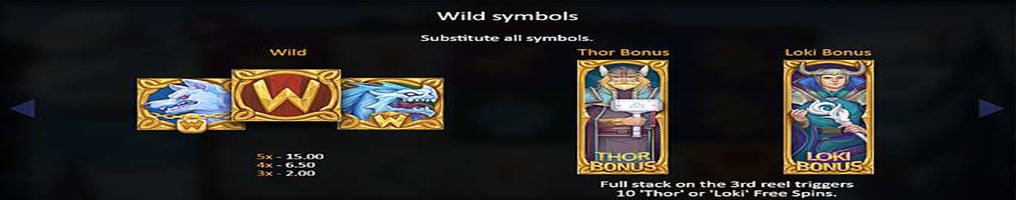 Viking Gods: Thor and Loki slot machine symbols