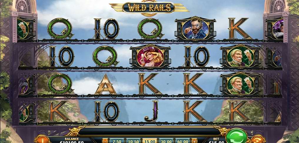 Wild Trains on the Wild Rails slot machine screenshot