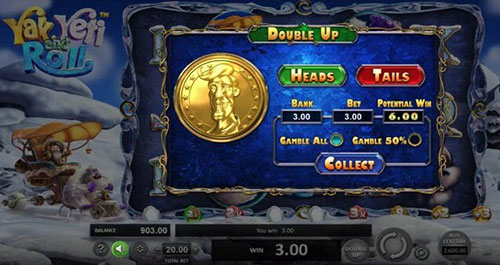 Yak, Yeti & Roll slot machine double up games