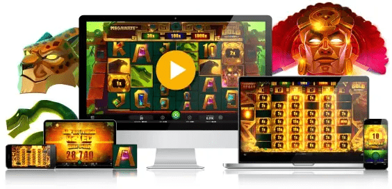Aztec Gold Megaways slot on different screens