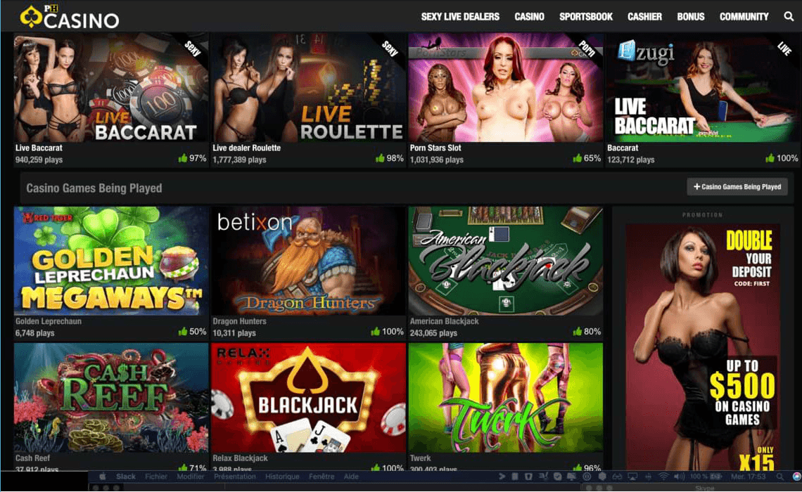 Pornhub Casino Website Screenshot